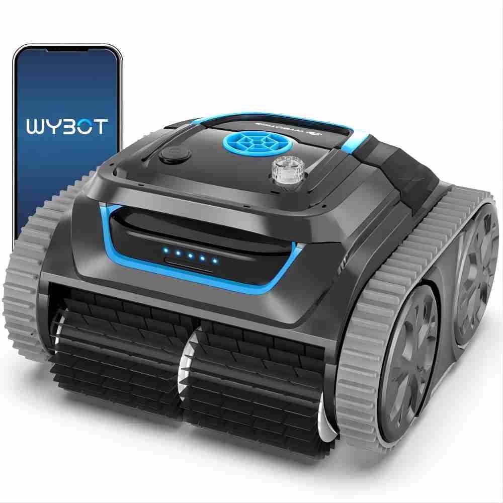 S1 Cordless Robotic Pool Vacuum Cleaner for Inground Pools up to 2200 Sq Ft, 200-Min Runtime Maintenance, Smart Path Planning with Wall Climbing, Scheduled Cleaning with APP Control, Black